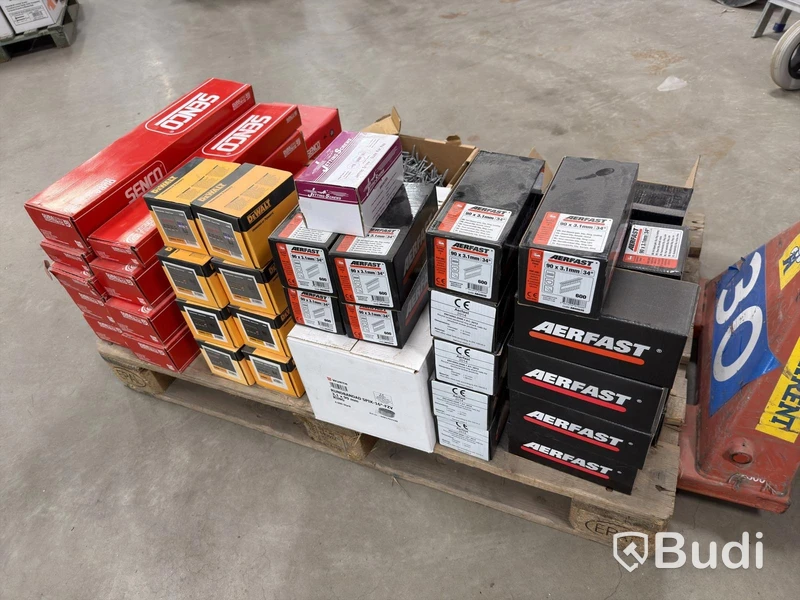 Blandpall spik, skruv & klammer – Senco, Aerfast, Würth, Dewalt m.fl