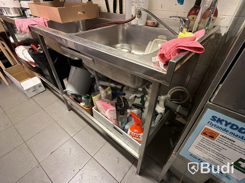 Diskavlastningsbord med ho i rostfritt stål