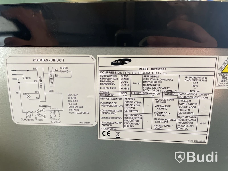 Vinkyl Samsung RW33EBSS1/XEE, svart, 33 st flaskor