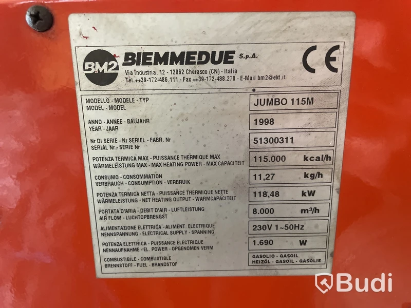 Värmeaggregat Jumbo 115M, BM2 Arcotherm