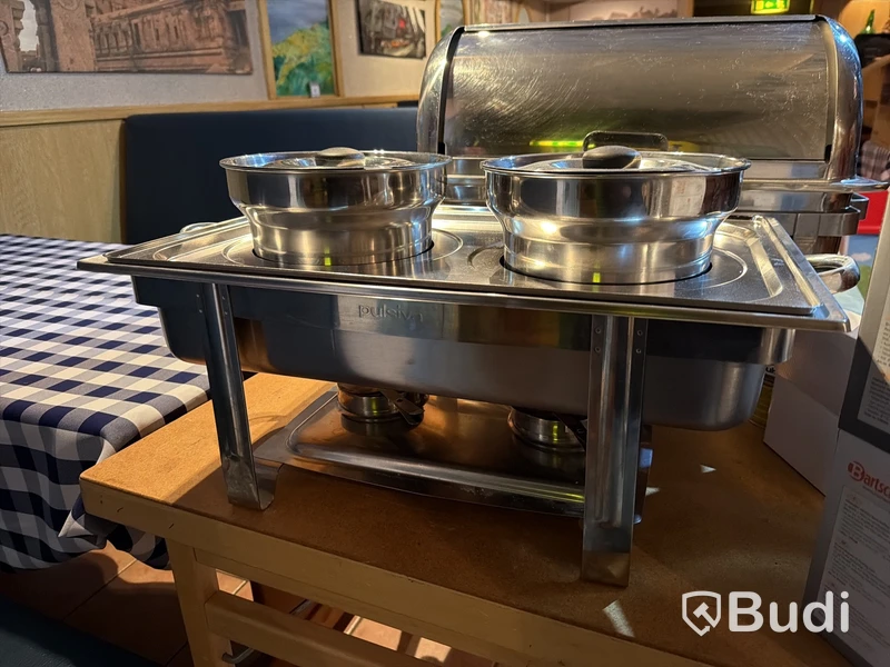 Buffépaket, 4× chafing dish med rullock, soppstation