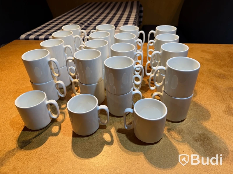 Parti kaffemuggar VEGA, vita, stapelbara