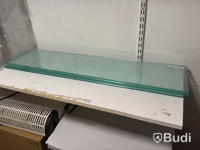 Backbarhylla i mässing med glashäng, 2 meter