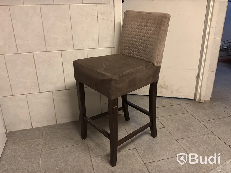 12 st barstol, trästomme, brun/ beige klädsel