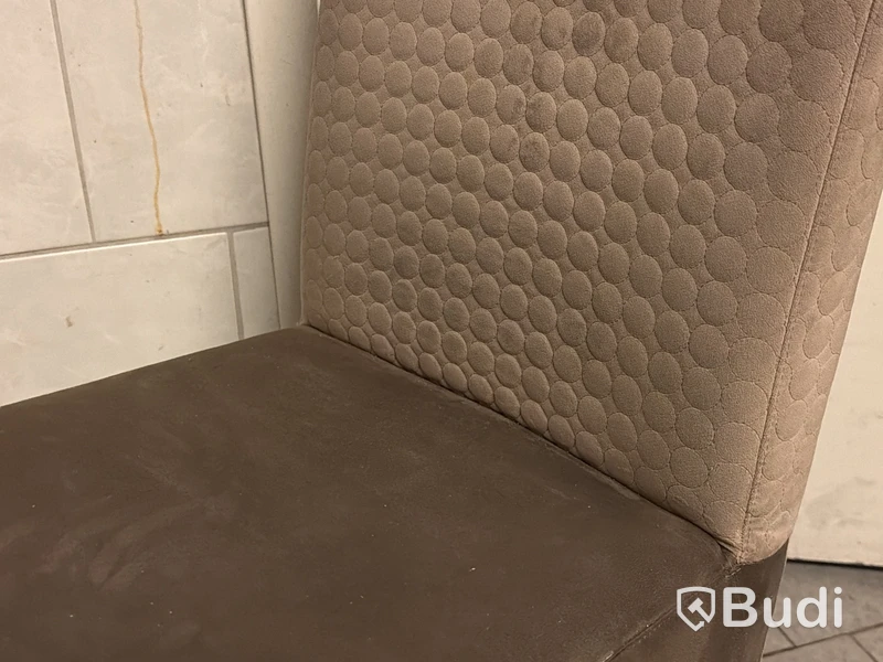 12 st barstol, trästomme, brun/ beige klädsel