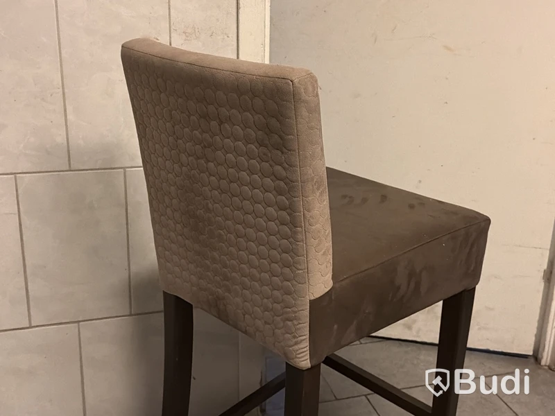 12 st barstol, trästomme, brun/ beige klädsel