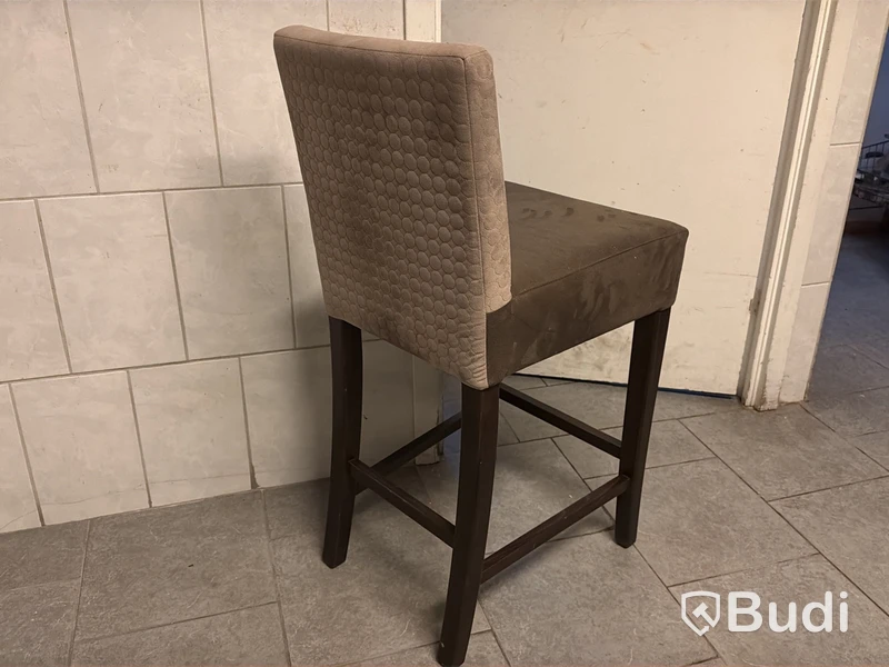 12 st barstol, trästomme, brun/ beige klädsel
