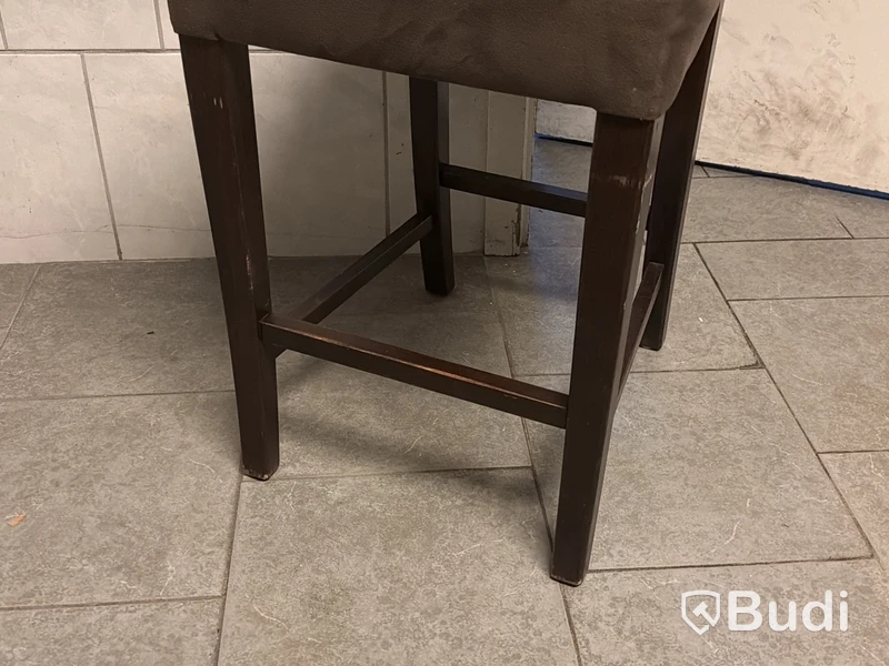 12 st barstol, trästomme, brun/ beige klädsel
