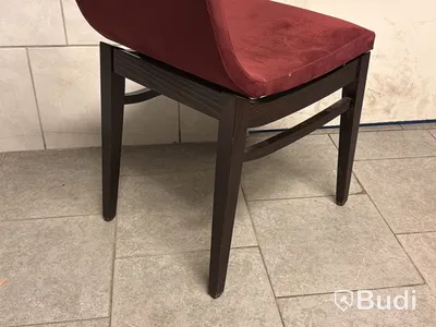8+4 st stol, vinröd/ brun, mörkt trä