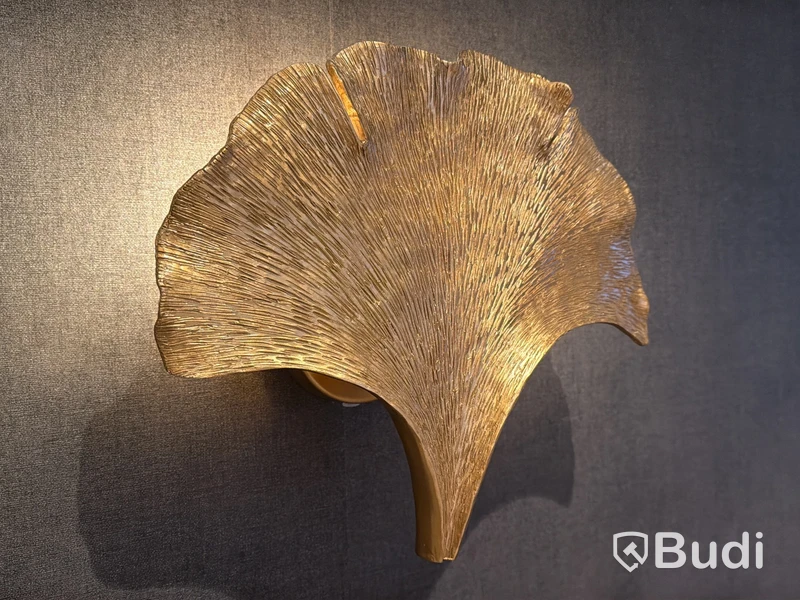 Vägglampor ginkgo, 3 st, guldfinish