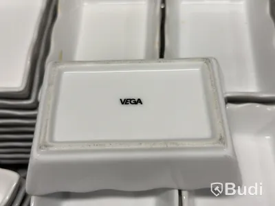 Vega rektangulära skålar, ca 65 st, vit porslin