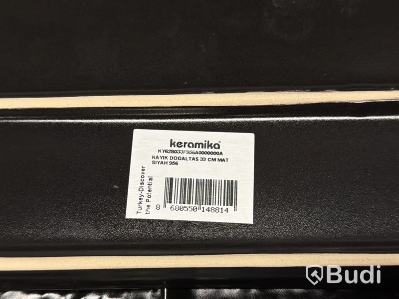 Rektangulär tallrik, ca 55 st, Keramika, 33 cm, svart