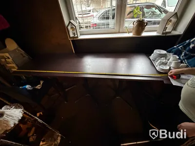 Restaurangbord, 9 st samt 4 st bordsskivor och 4 st bordsben