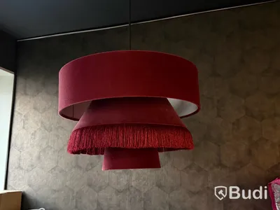 Takpendel, 3 st, röd textilskärm
