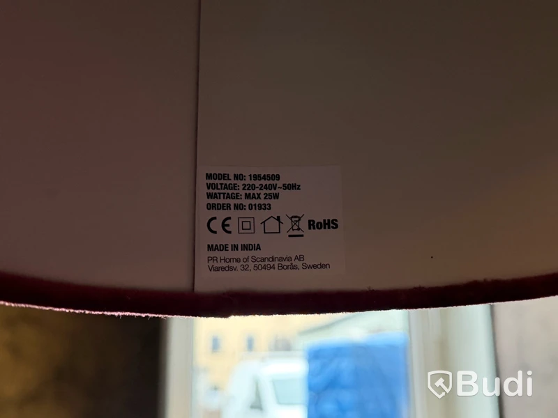 Takpendel, 3 st, röd textilskärm
