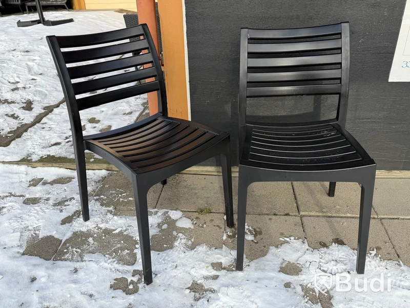8 st stolar för utomhusbruk, Siesta, svarta
