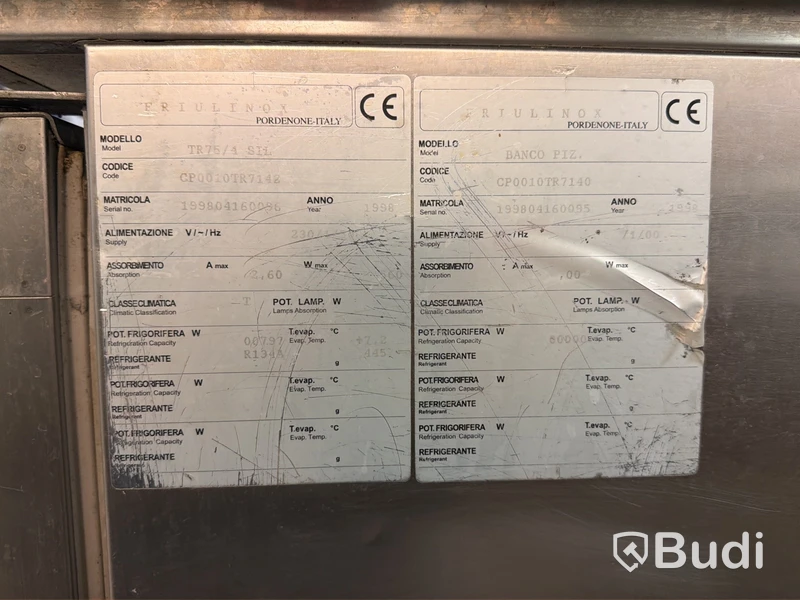 Pizzabänk, Friulinox ALR 2 med kylränna och granitbänkskiva