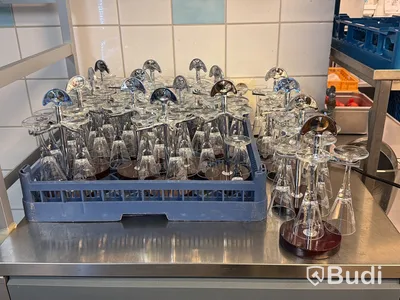 Glasställ för snapsglas, 15 st, med glas
