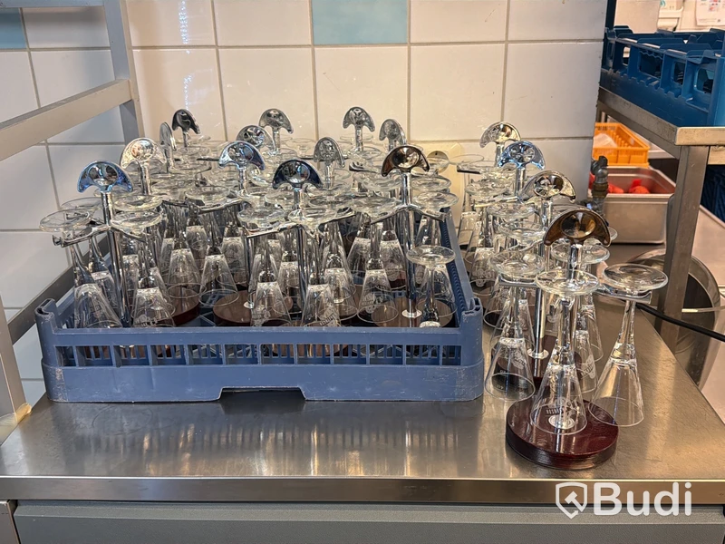 Glasställ för snapsglas, 15 st, med glas