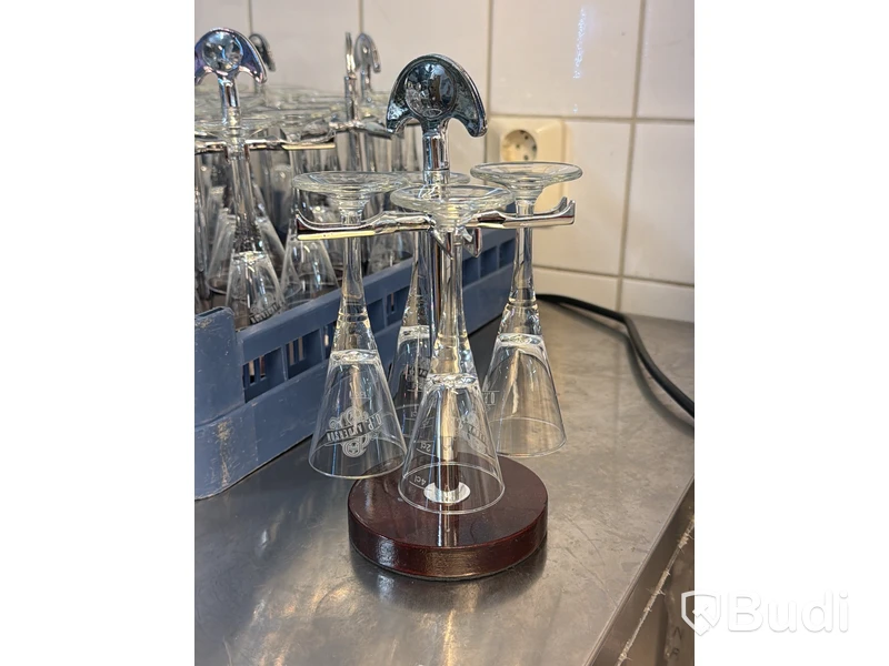 Glasställ för snapsglas, 15 st, med glas