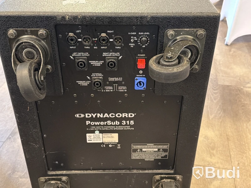 Ljudanläggning - ProFX8-mixer, Dynacord PowerSub 315 samt 2 st Dynacord D12