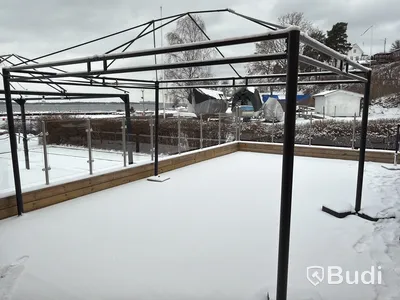 2 st pergola ramverk, med tillhörande tyg