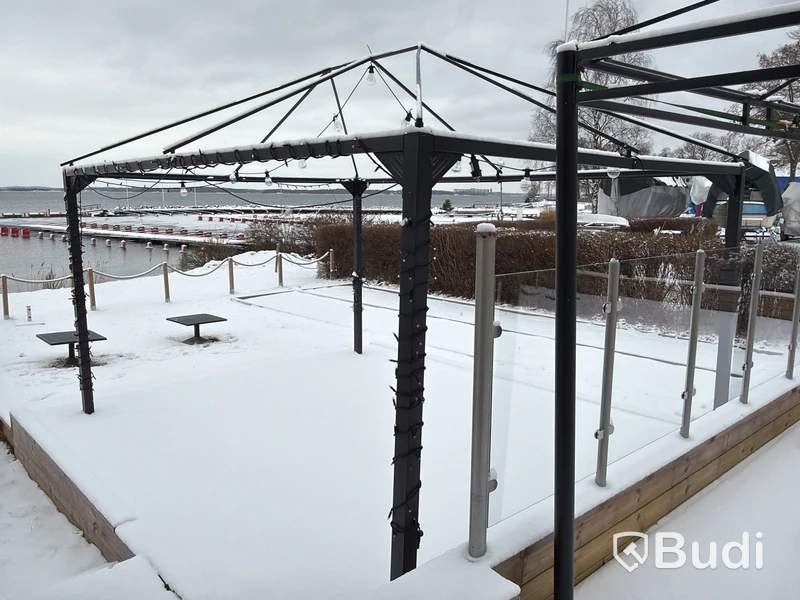 2 st pergola ramverk, med tillhörande tyg