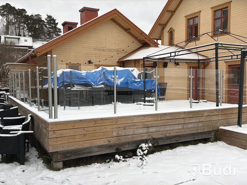 Glasräcke, ca 15 meter