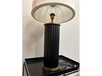 Bordslampa Hallbergs och sidobord i metall