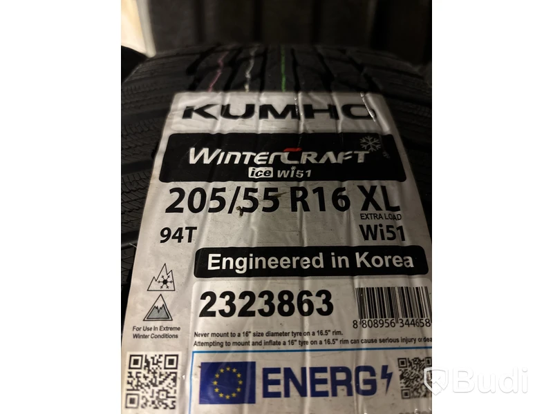 4 st. Vinterhjul  Kumho 205/55R16 XL