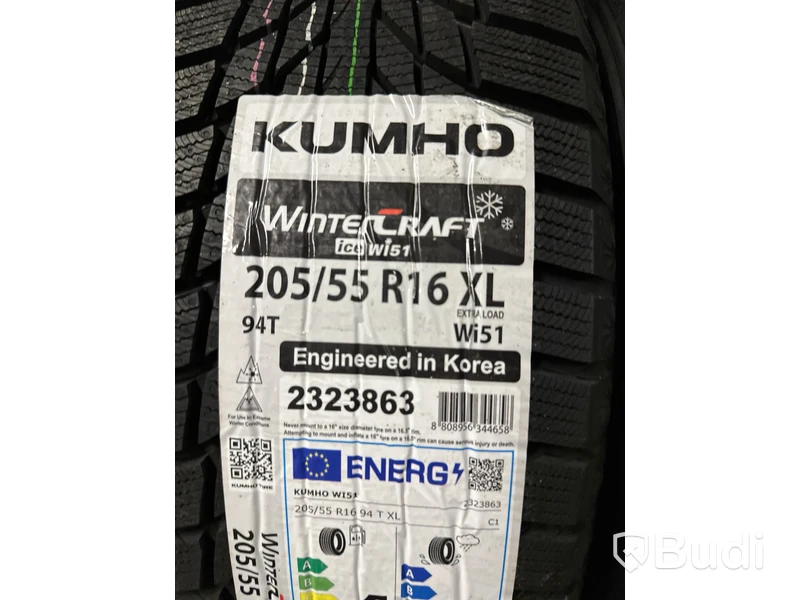 4 st. Vinterdäck Kumho 205/55R16 XL