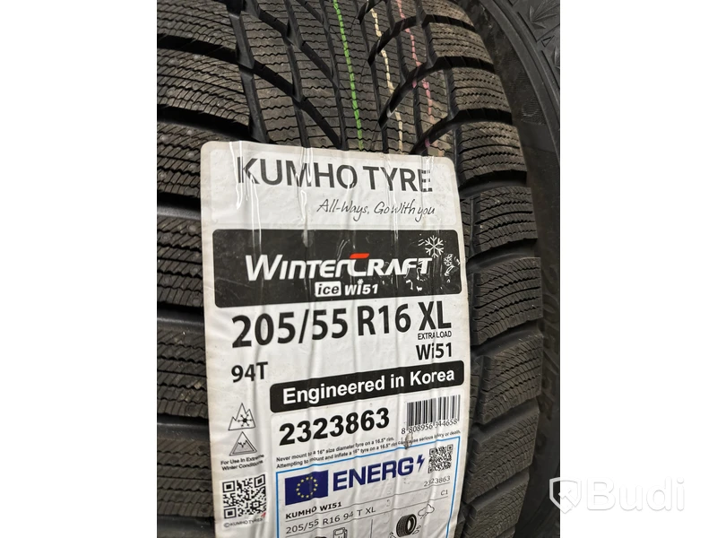 4 st. Vinterhjul Kumho 205/55 R16 XL