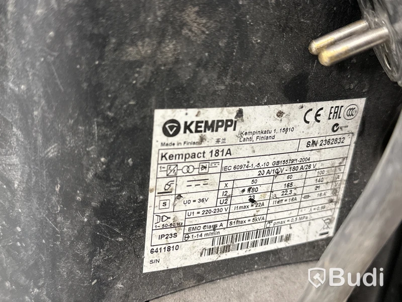 Migsvets Kemppi Kempact 181A inkl. svetshjälm