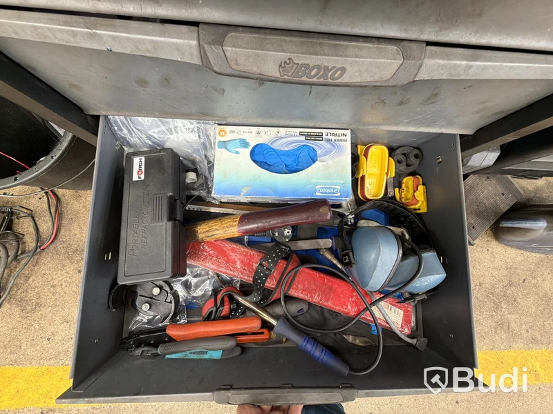 Verktygsvagn Boxo 100 cm, Makita skruvdragare 18V, powerfix hylsnyckelväska