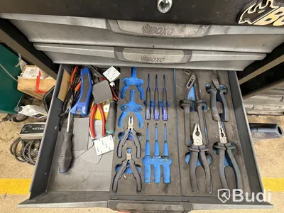 Verktygsvagn Boxo 100 cm, Makita skruvdragare 18V, powerfix hylsnyckelväska