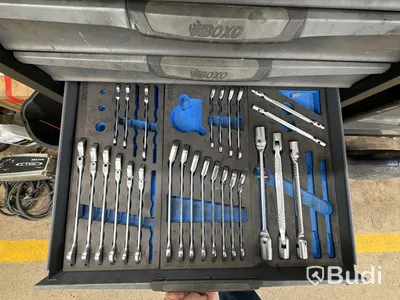 Verktygsvagn Boxo 100 cm, Makita skruvdragare 18V, powerfix hylsnyckelväska