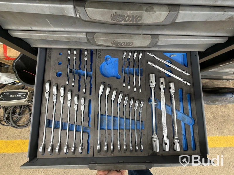 Verktygsvagn Boxo 100 cm, Makita skruvdragare 18V, powerfix hylsnyckelväska