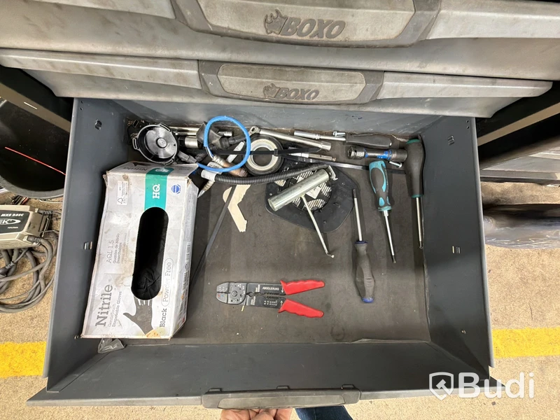 Verktygsvagn Boxo 100 cm, Makita skruvdragare 18V, powerfix hylsnyckelväska