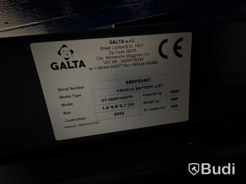 Galta batterilift GT-SBSP1000TP -2022