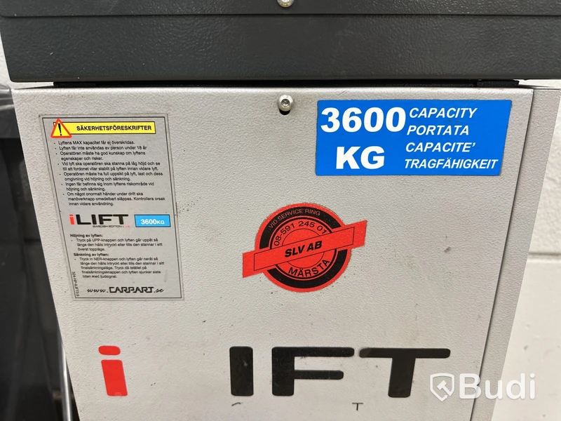 Fordonslyft, 3600kg