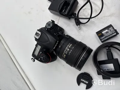 Nikon D750 digitalkamera med 24-120 mm-objektiv samt fotobox