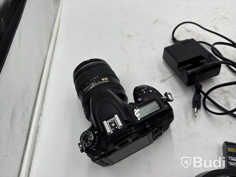 Nikon D750 digitalkamera med 24-120 mm-objektiv samt fotobox