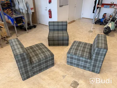 Modulsoffa från Cirkulär Interiör – 3 delar – rutigt tyg