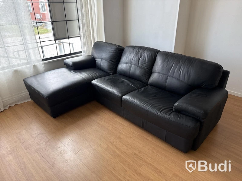 Divansoffa svart | 245x155 cm
