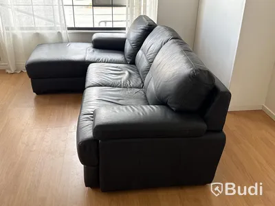 Divansoffa svart | 245x155 cm