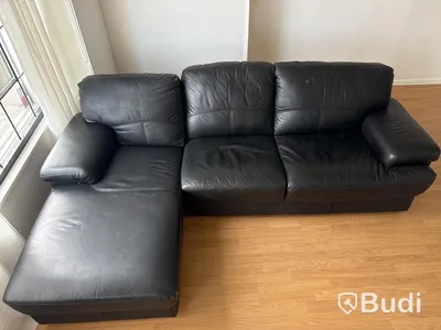 Divansoffa svart | 245x155 cm