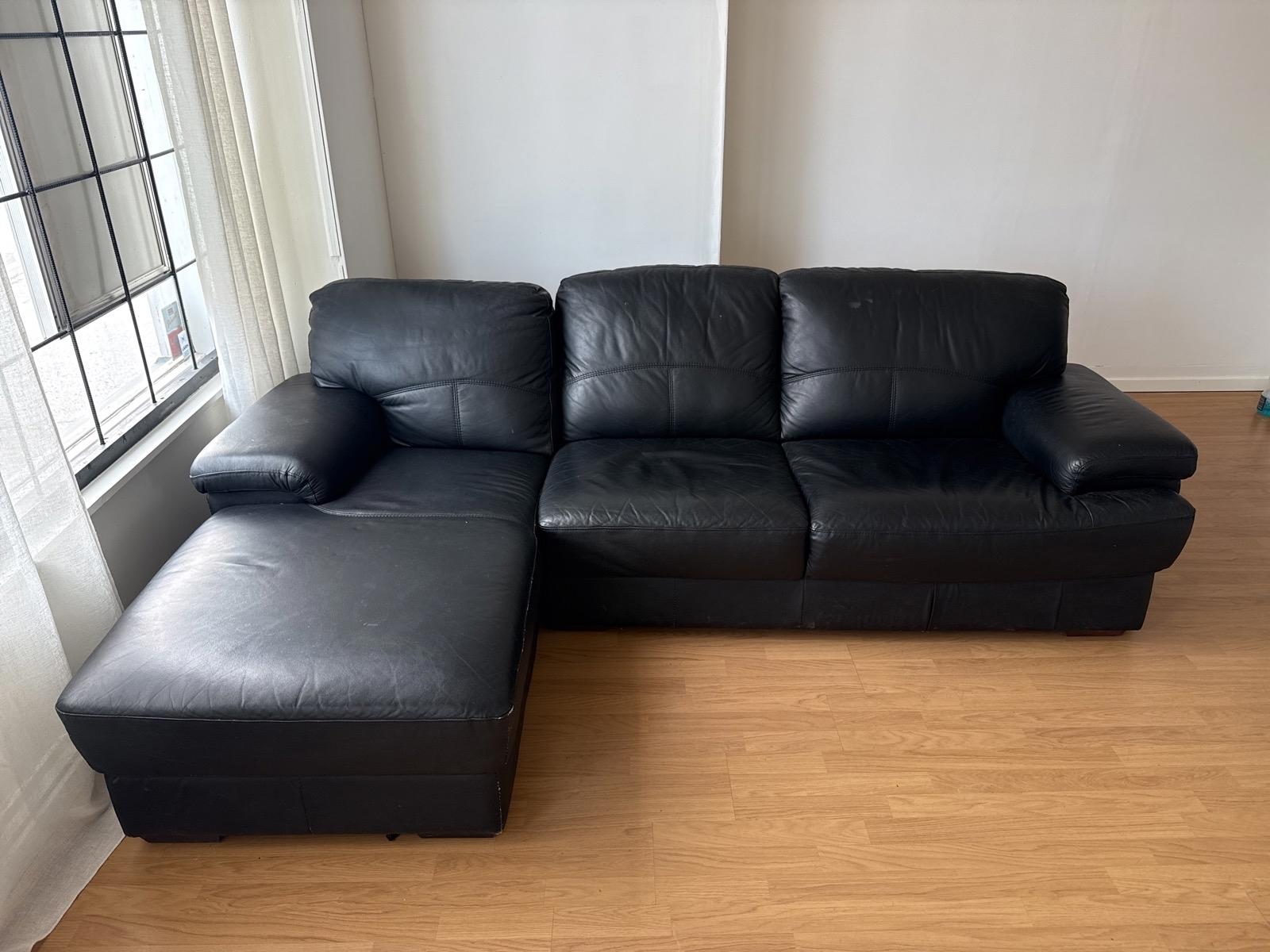 Divansoffa svart | 245x155 cm