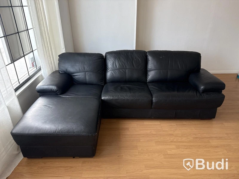 Divansoffa svart | 245x155 cm