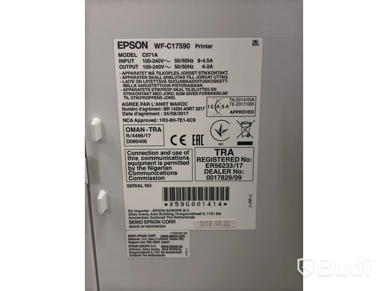 Multifunktionsskrivare Epson WorkForce Enterprise WF-C17590, 2019