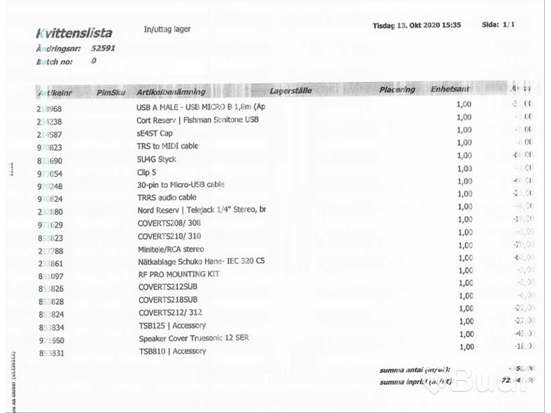 3 Pall med blandade musikprodukter Totalt lagervärde 72 477 SEK
